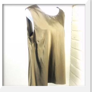 Mulberry 💯% Silk Khaki Bronze sl/less Blouse Top